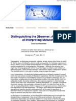 Ernst Von Glasersfeld - Distinguishing the Observer - An Attempt at Interpreting Maturana