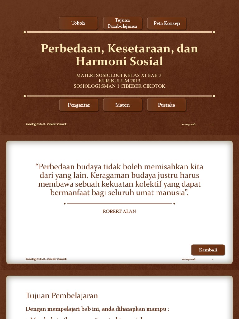 Perbedaan Kesetaraan Dan Harmoni Sosial