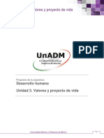 Unidad 3. Valores y Proyecto de Vida