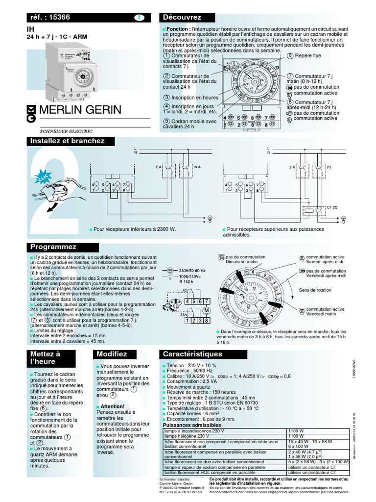 Programmateur Horloge Multi 9 Merlin Gerin | PDF | Heure | Tube fluorescent