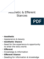 Aesthetic & Efferent Stances
