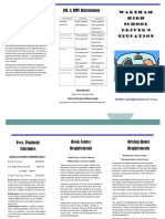 Driver's Education Trifold