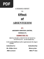 Effect of Absenteeism: A Research Report On