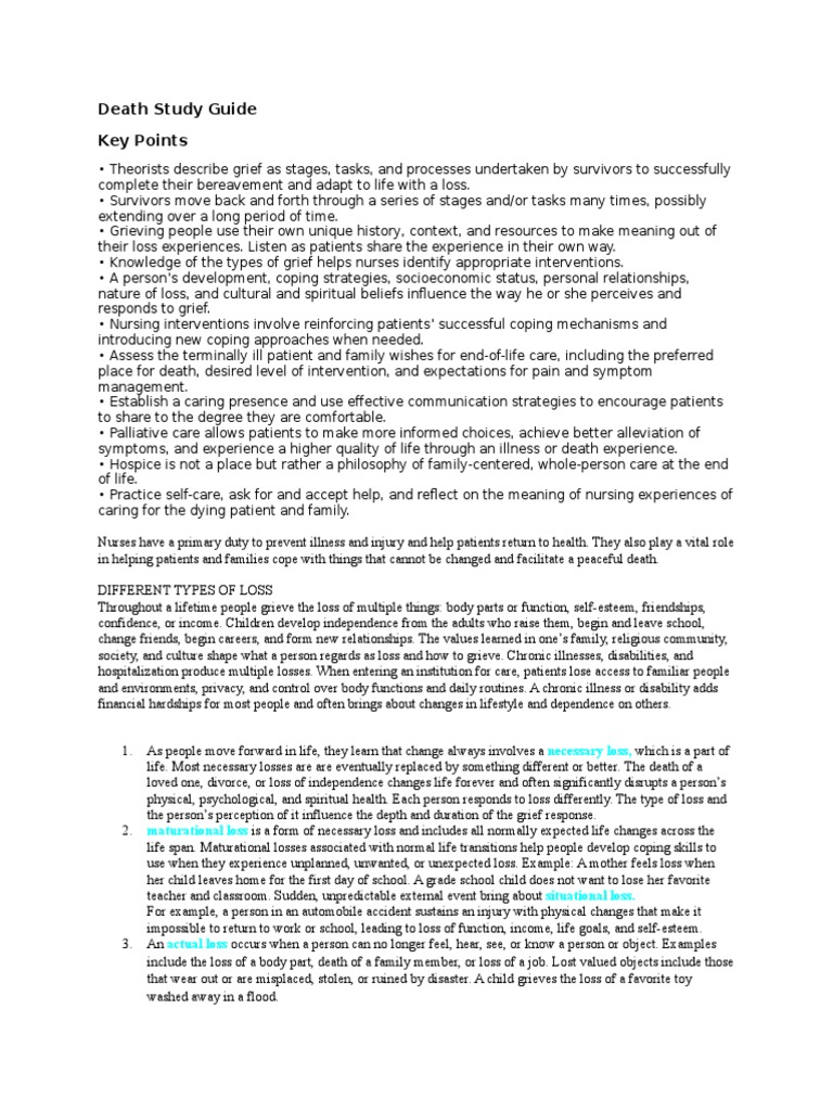 Grief and Loss: A Nursing Guide | PDF | Grief | Palliative Care