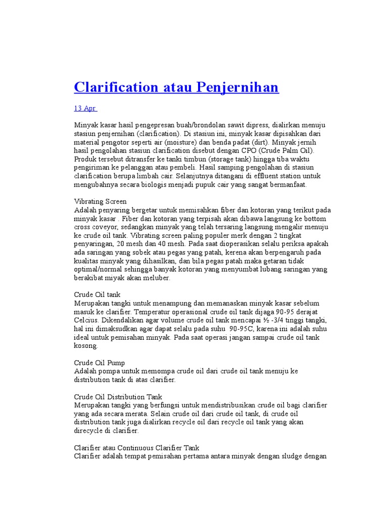 Clarification Atau Penjernihan | PDF