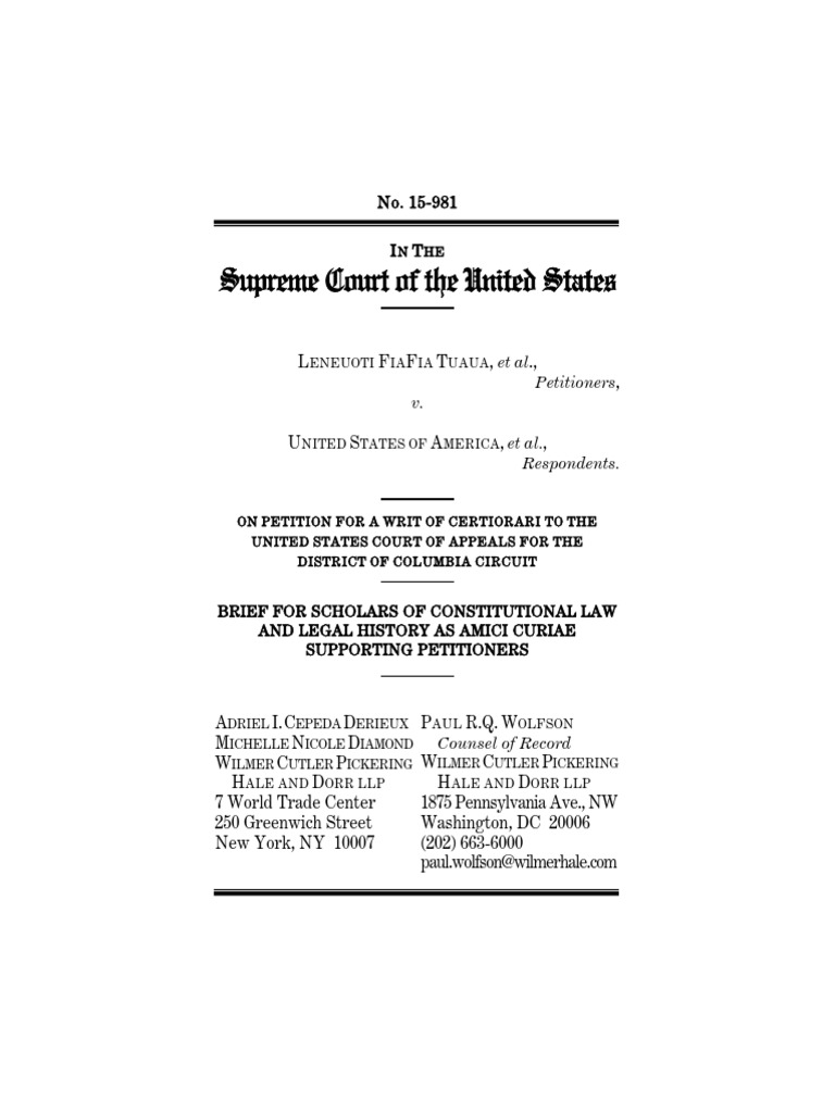 Amicus Brief on Insular Cases Impact | PDF | Amicus Curiae | U.S. State