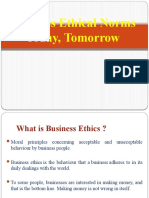 Business Ethical Norms Today, Tomorrow