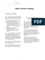 Systems Design: Process Costing: Solutions To Questions