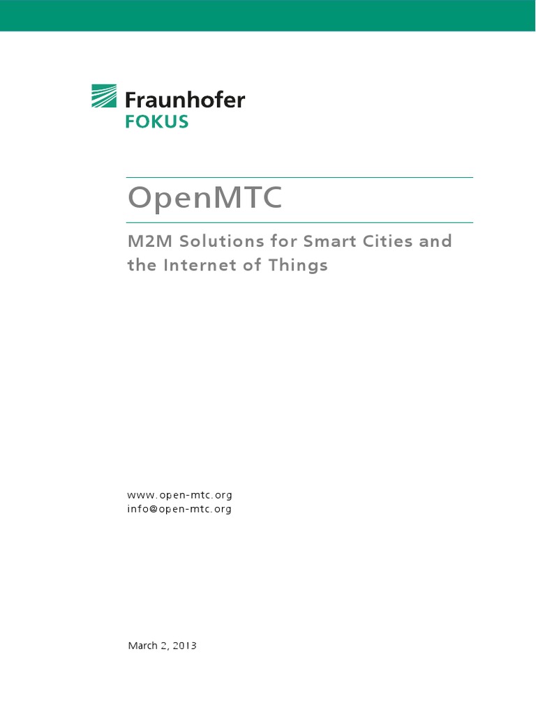 OpenMTC: M2M Solutions for Smart Cities | PDF | Internet Of Things | Ip ...