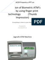 Introduction of Biometric ATM's in India by Using Finger Print Technology (Thumb Impression)