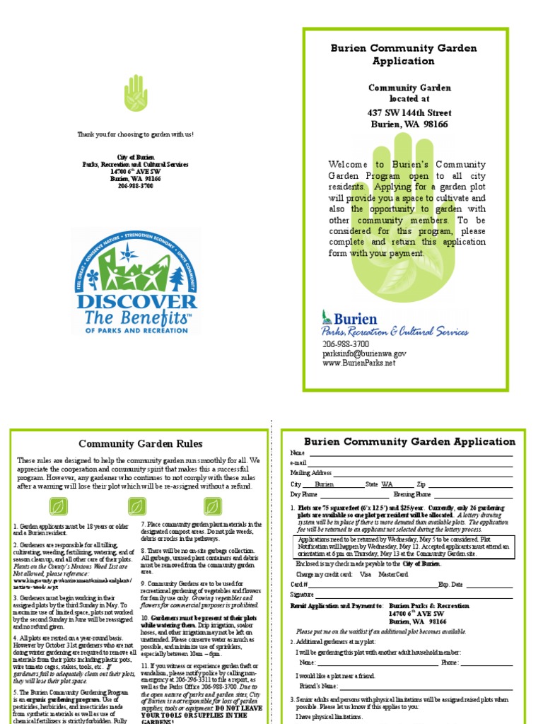 Community Garden Brochure Irrigation Gardens