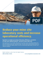 ALS Mine Site - Reduce Onsite Laboratory Costs