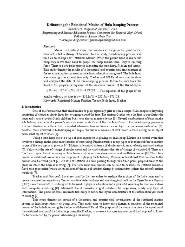 Research Study About Motion | PDF | Rotation Around A Fixed Axis | Rotation