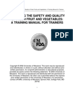 Improving The Safety and Quality of Fresh Fruit and Vegetables: A Training Manual For Trainers