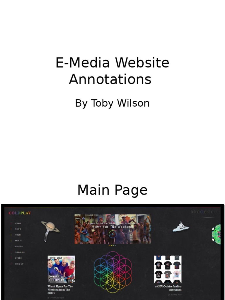 Coldplay Band Website Overview | PDF | Social Science