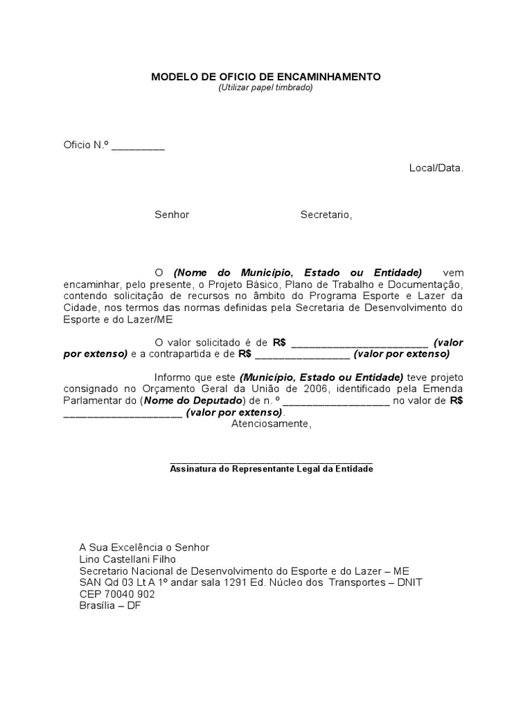 Modelo Oficio Encaminhamento