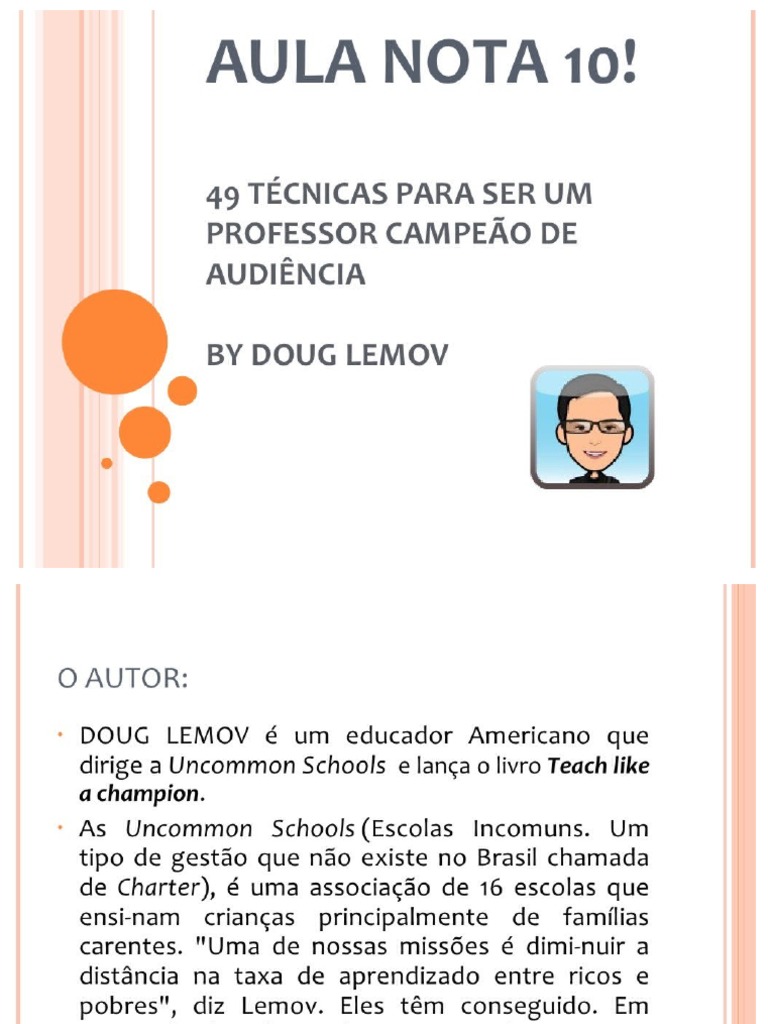 Aula Nota 10. Doug Lemov | PDF