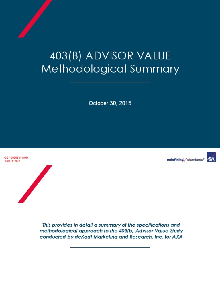 AXA Methodological Summary Business Marketing