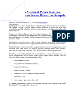 Cara Mudah Membuat Pupuk Kompos Kotoran Hewan Sekam Bakar Dan Sampah Organik