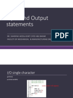 Input and Output Statements
