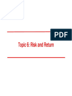 FINA2303 Topic 06 Risk and Return