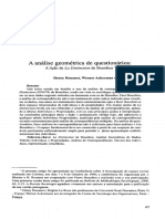 Analise geometrica de questionários.