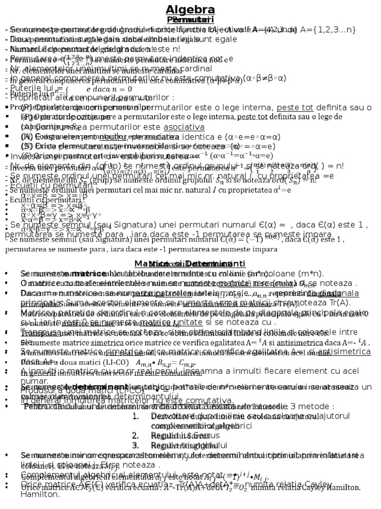 Algebra Clasa 11 | PDF