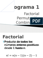 Factorial, Permutación, Combinación