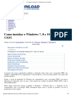 Como Instalar o Windows 7, 8 e Windows 10 em Modo UEFI