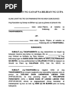 Kasunduan Format Sangla Agreement Sample - Promissory Note in Tagalog