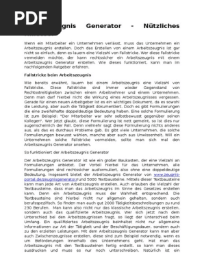Arbeitszeugnis Generator
