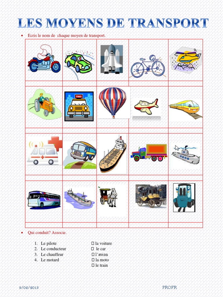 Les Moyens De Transport Pdf