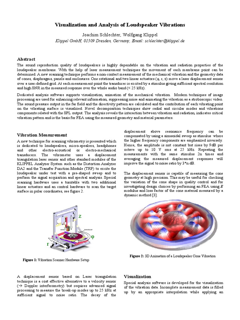 Visualization and Analysis of Loudspeaker Vibration | PDF | Loudspeaker ...