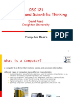 CSC 121 Computers and Scientific Thinking: David Reed Creighton University