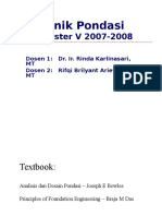 Teknik Pondasi: Semester V 2007-2008
