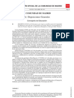 Decreto de La Comunidad de Madrid Que Regula El Grado Superior en Eficiencia Energética y Solar Térmica