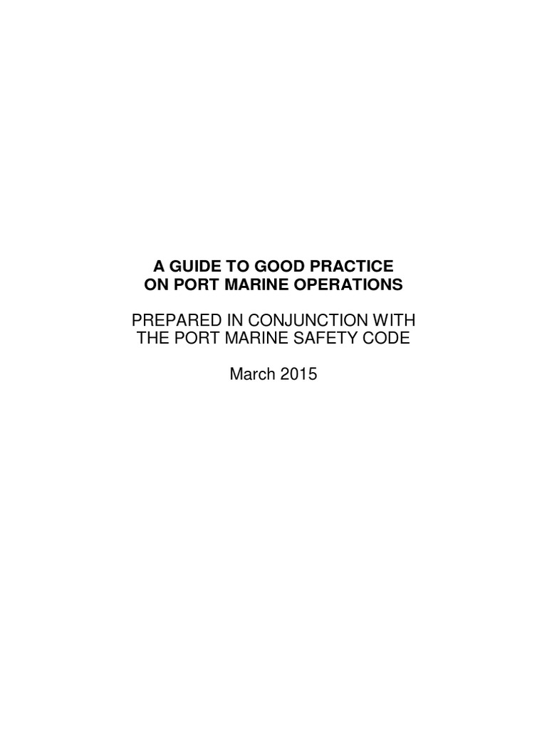 Guide Good Practice Marine Code PDF Maritime Pilot Audit