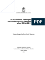 Las Asociaciones Público Privadas y El Contrato de Concesión: Regulación Parcial en La Ley 1508 de 2012
