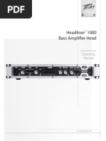 Headliner 1000 Bass Amplifier Head: Operating Manual