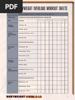 6 Week Bodyweight Overload Workout Sheets: Workout Program Weeks 1-3: Shoot For 8-12 Reps Each Set