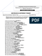 Exercises Sentences in Different Tenses I