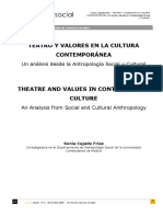 Teatro y valores en la cultura contemporánea