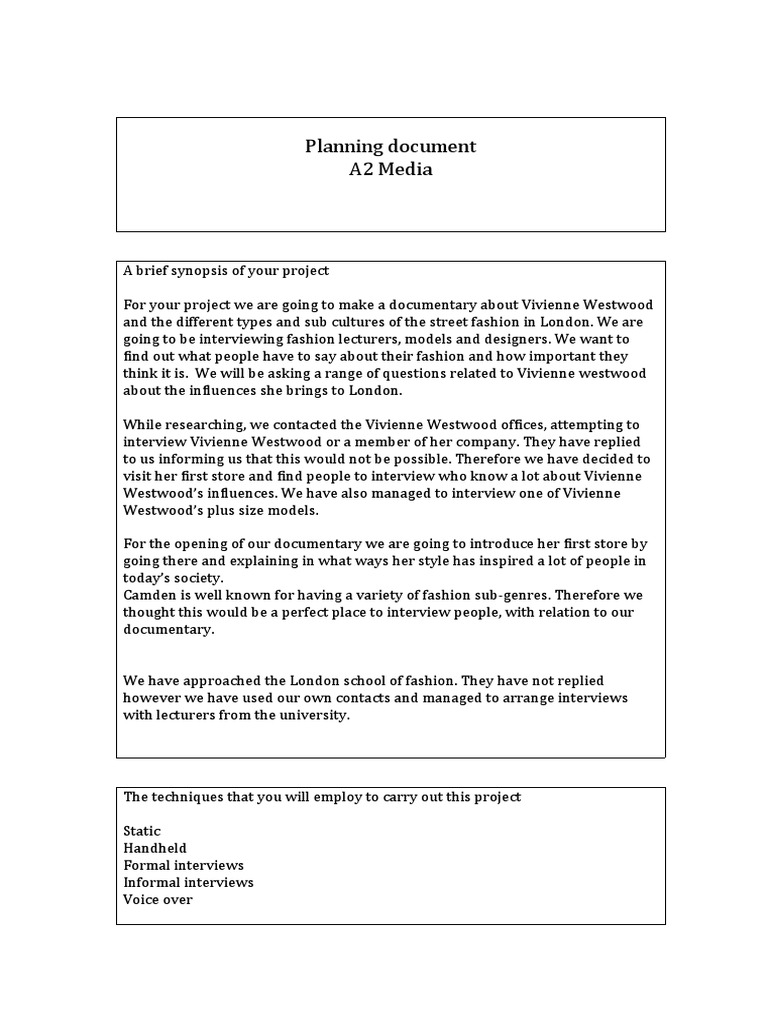 Vivienne Westwood Fashion Documentary Plan | PDF | Social Science | Art