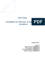 Use Case Complain To Closure: A Basic CRM Solution