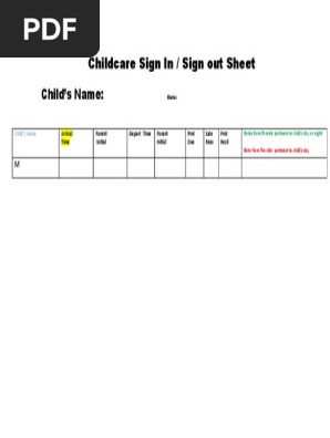 Childcare Sign In