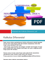 Persamaan Diferensial Orde Satu Dan Dua