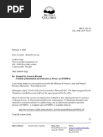 FOI Request Response Letter