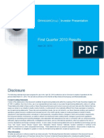 First Quarter 2010 Results: Investor Presentation