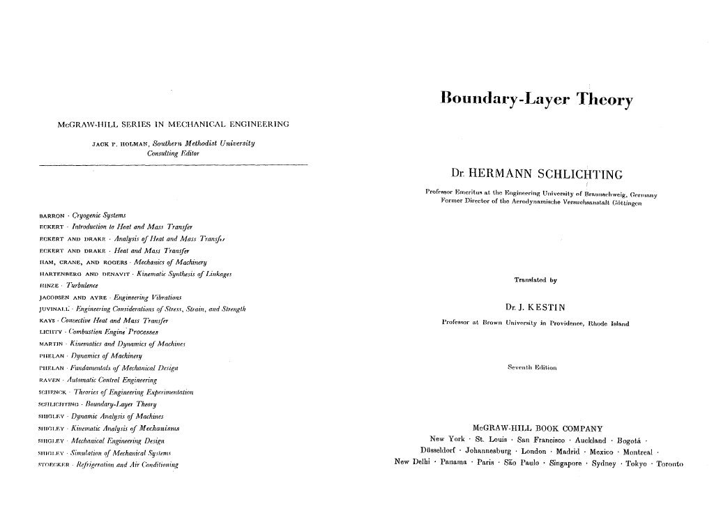 Schlichting H - Boundary Layer Theory Springer | PDF | Nature