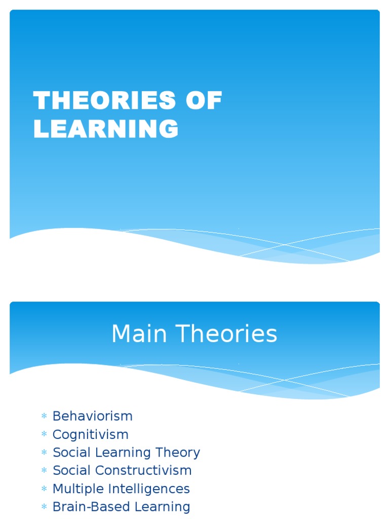 Key Learning Theories Explained | PDF | Behaviorism | Constructivism ...